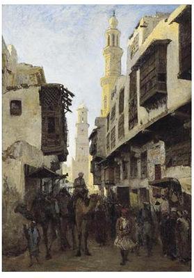 Makovsky, Vladimir Street Mouizz Dinn In Cairo oil painting image